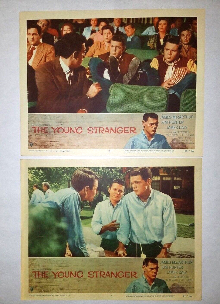 VINTAGE LOBBY CARD (2) 1957 James MacArthur The Young Stranger