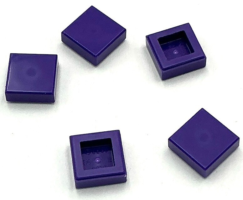 Lego 5 New Dark Purple Tiles Flat Smooth 1 x 1 Parts