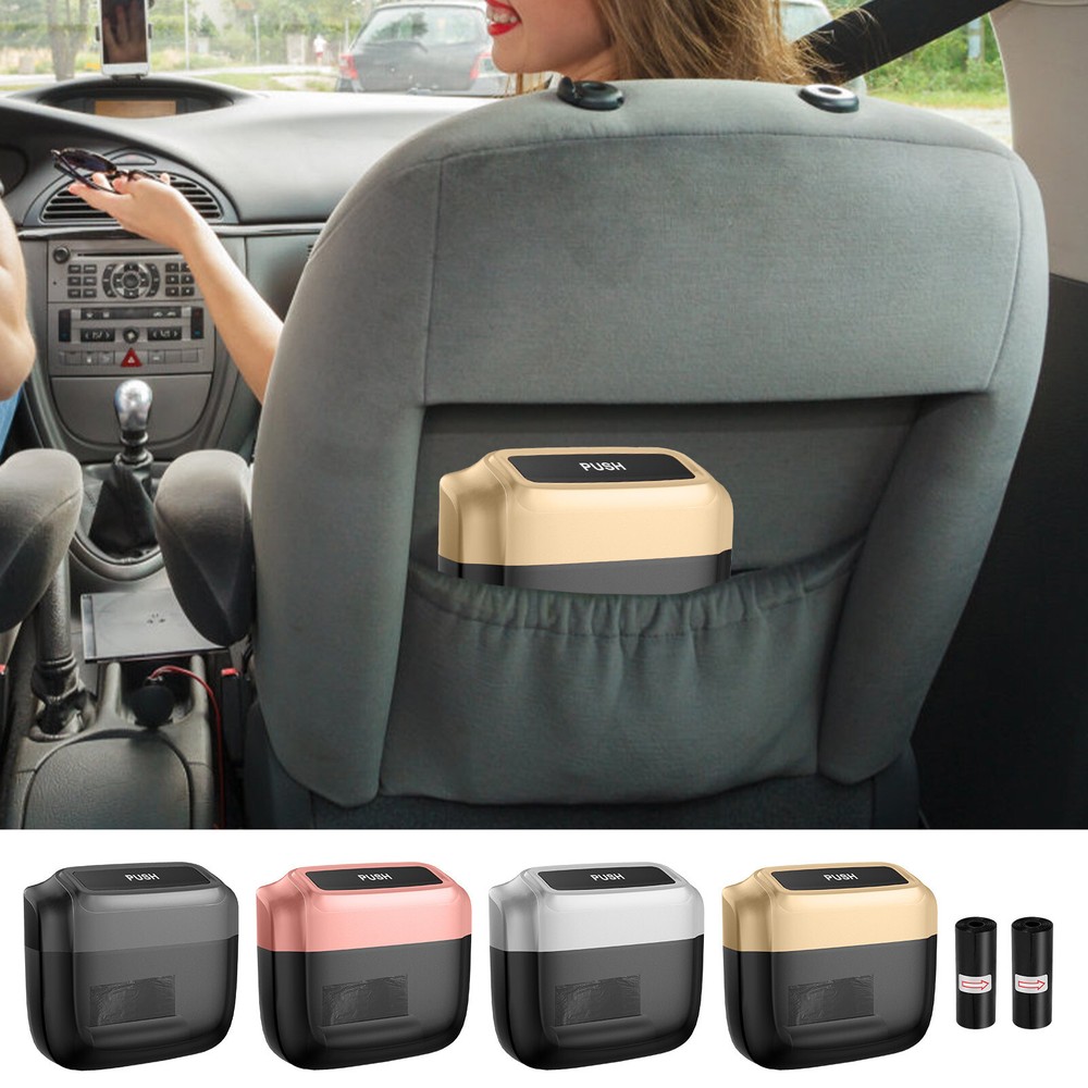 Car Door Trash Can Vehicle Trash Bin with Lid and Trash Bags Garbage Container