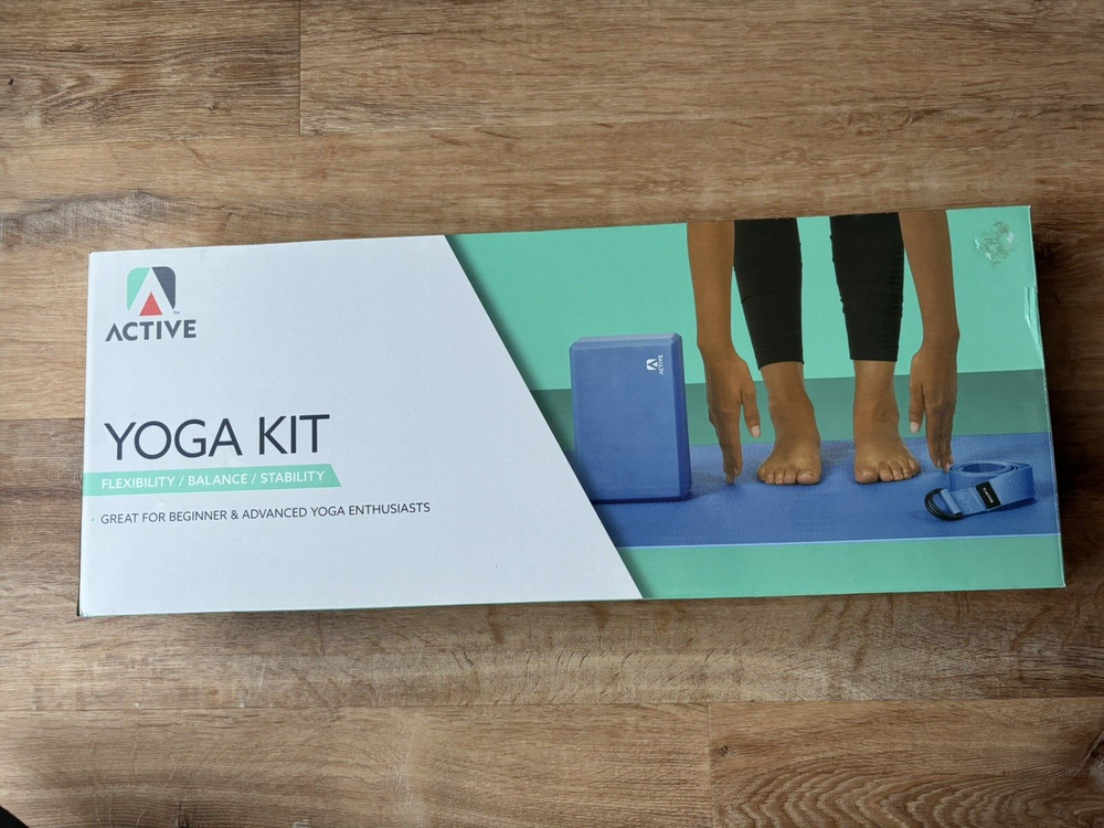 Active Yoga Kit Includes Slip Resistant Yoga Mat Yoga Block and Yoga Strap New