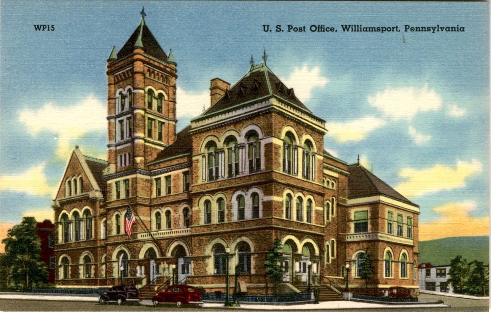 U. S. Post Office, Williamsport, Pennsylvania, Wilkes-Barre, PA, Made Postcard