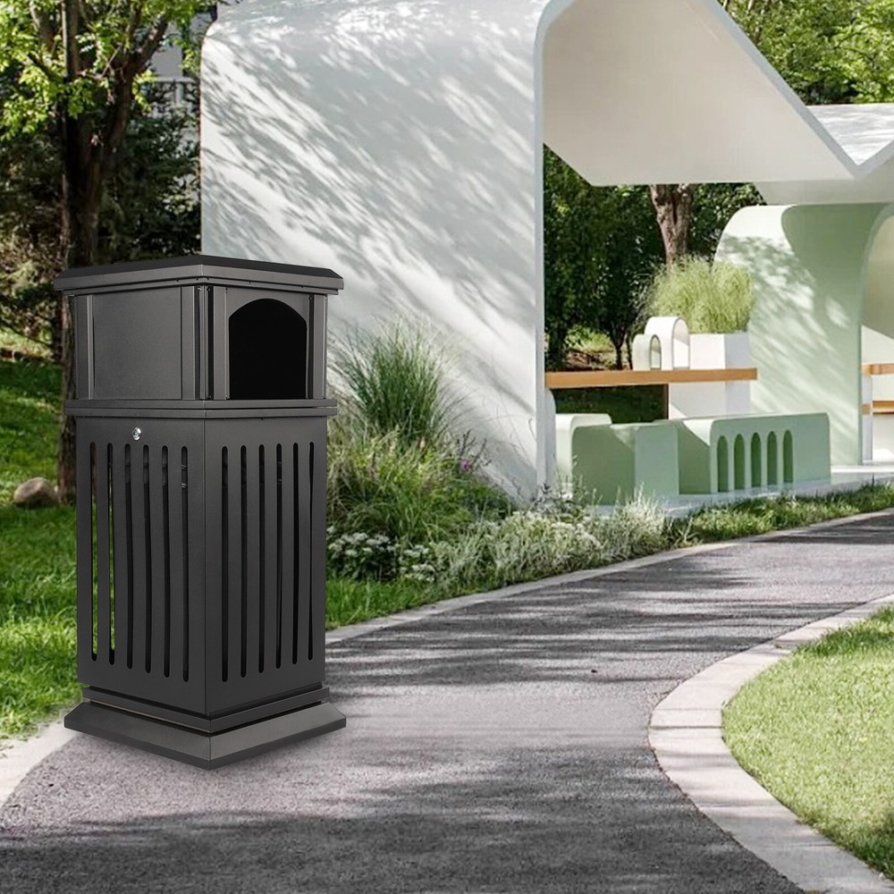 8.8 Gallon Outdoor Trash Can Commercial Garbage Can Container With Locking Lid