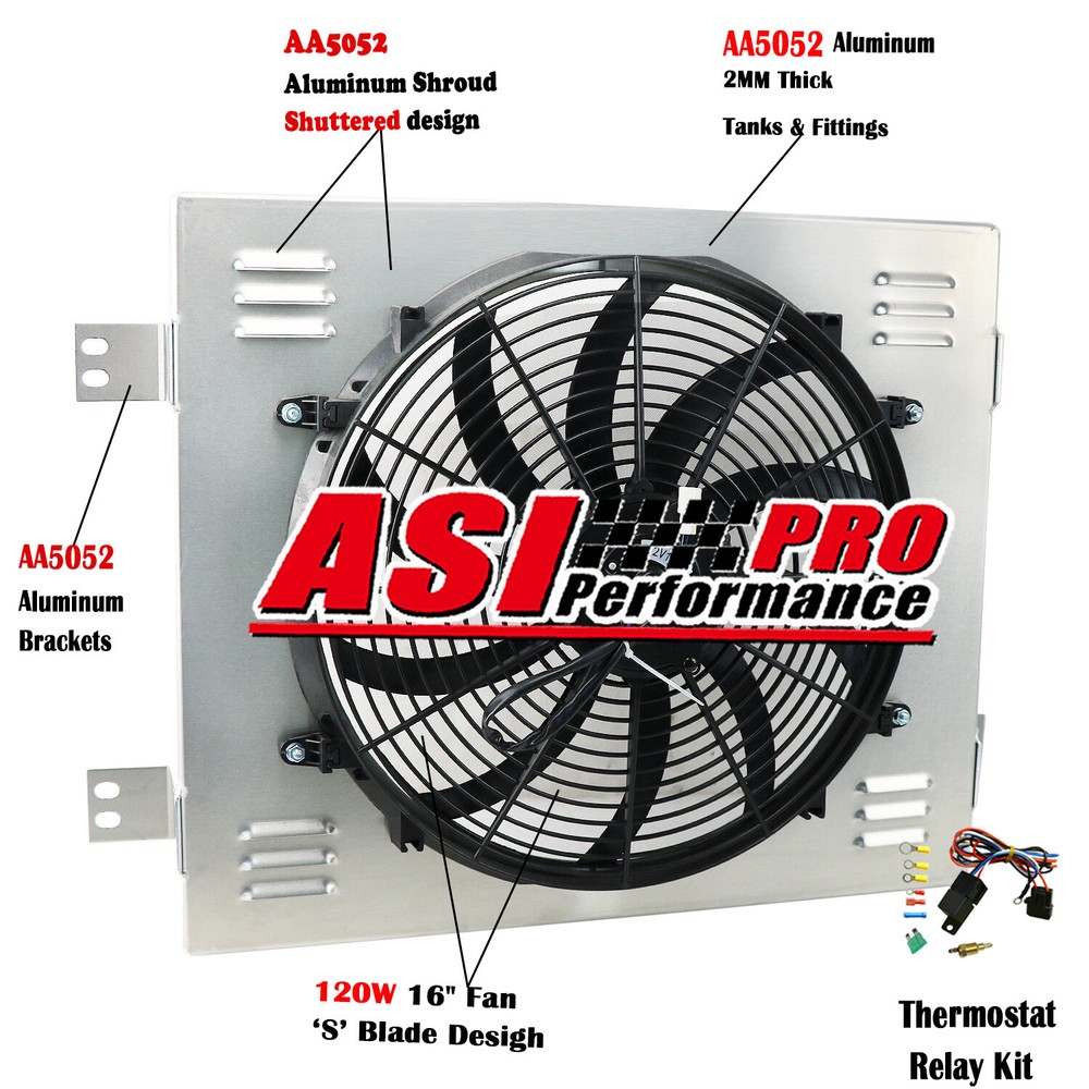 Aluminum Shroud Fan+Relay For 1960-62 Chevy Apache Pickup Truck GMC C/K Series