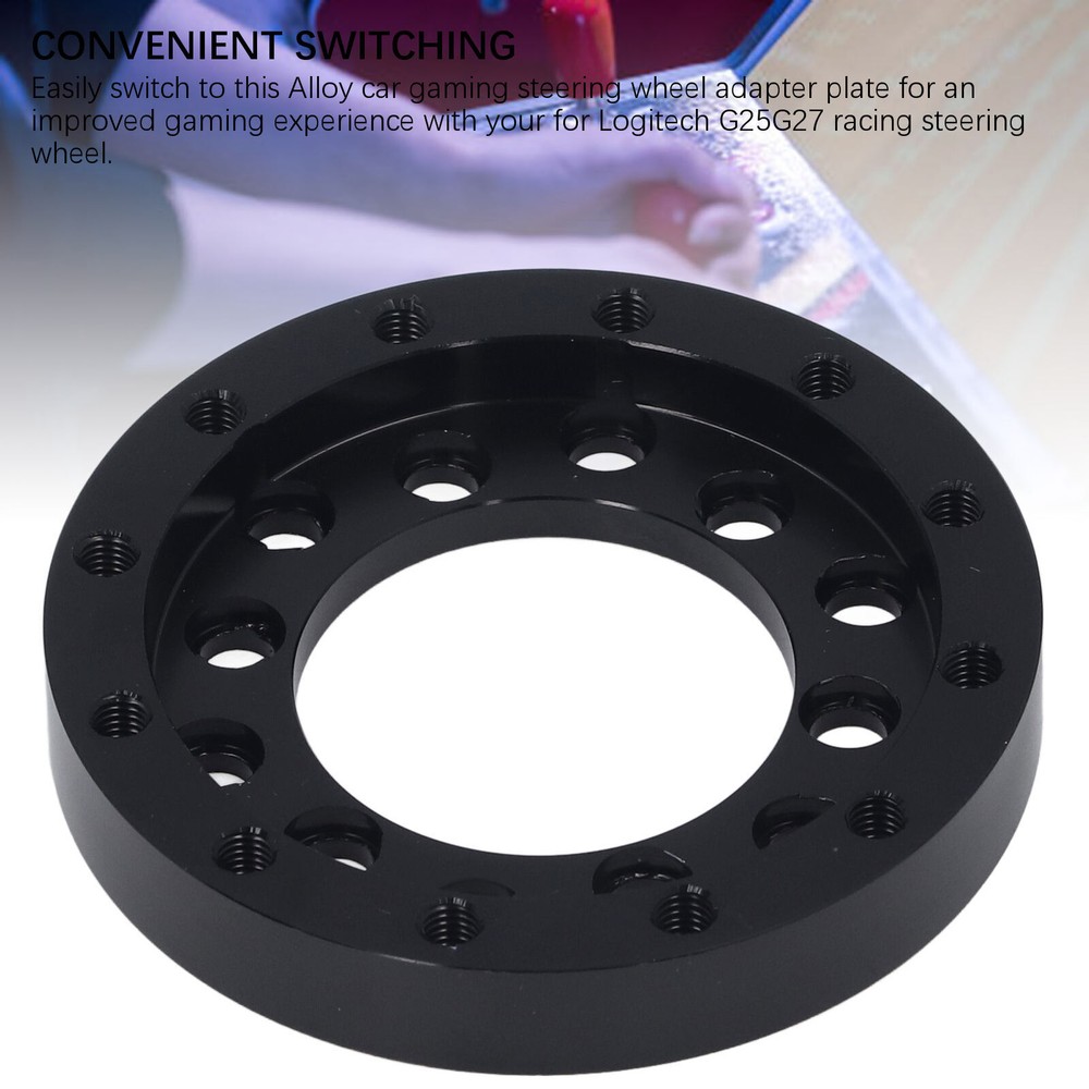 Alloy Steering Wheel Adapter Plate Black Replacement Accessories Car Gaming