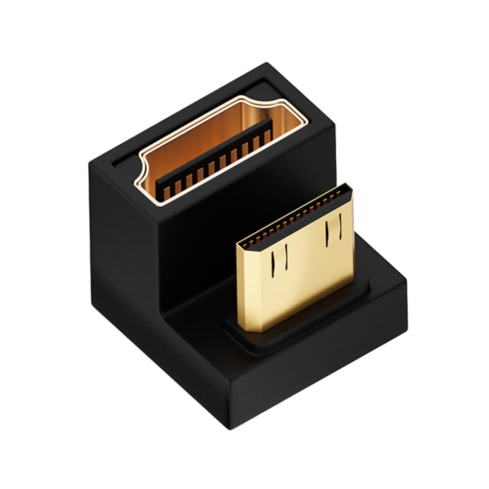 8K UHD Mini HDMI to 180-Degree HDMI Adapter Male Wide Compatibility  