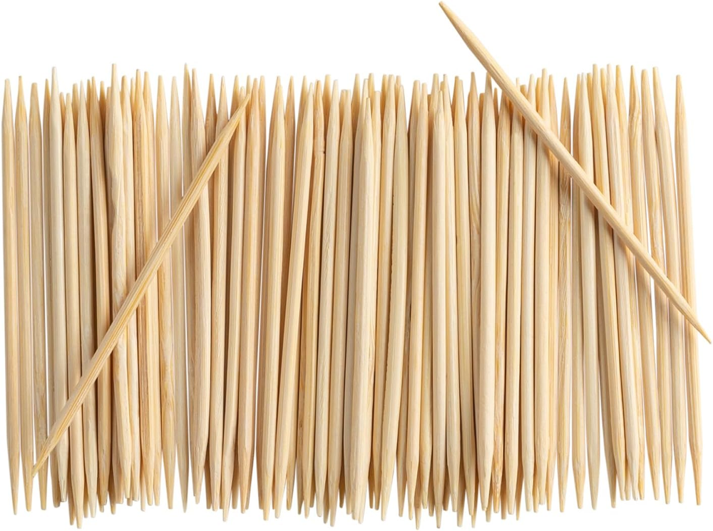 , [2000 Count] Bamboo Wooden Toothpicks - Wood round Double-Points Teeth Tooth P