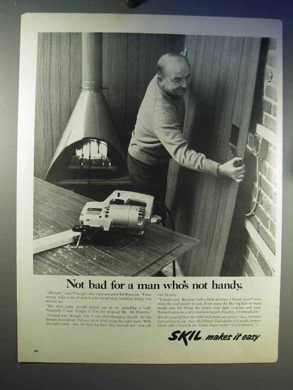 1969 Skil Jig Saw Ad - Not Bad For Man Who's Not Handy