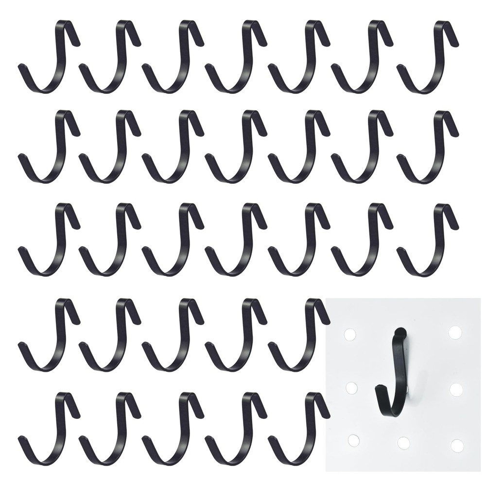 G.CORE Black Pegboard J Hooks Accessories - 40pcs Metal Peg Board Hooks for H...