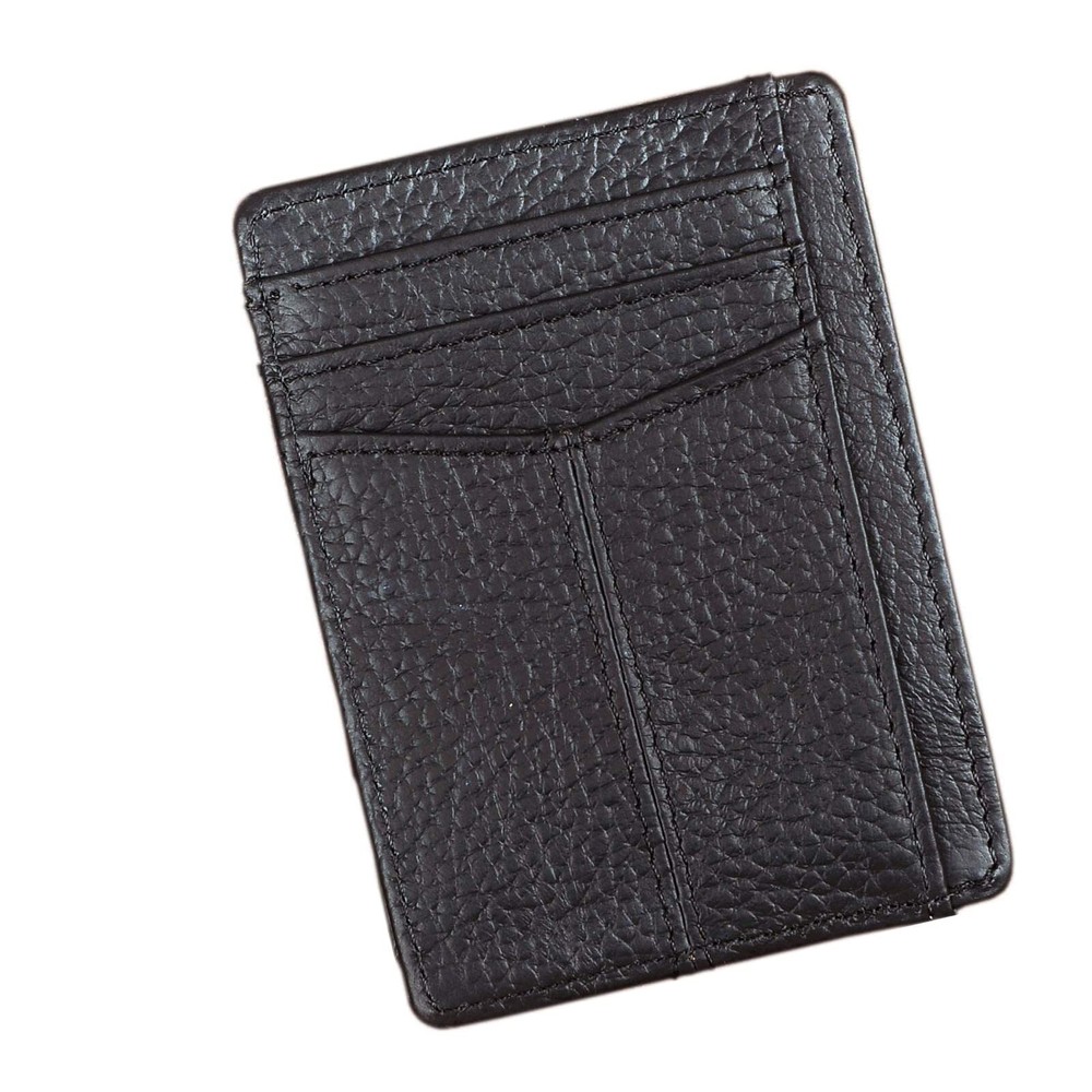 Leaokuu RFID Blocking Real Leather Slim Front Pocket Minimalist Wallet for Business Cards and Credit Cards