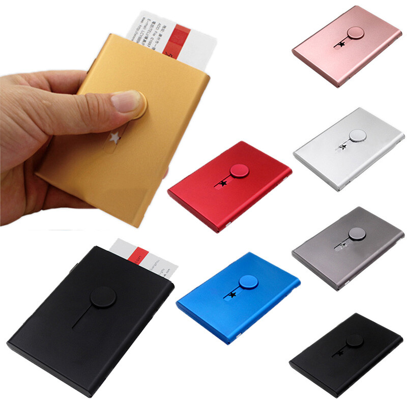 Pocket Aluminum Steel Metal Business Card Holder Case ID Credit Wallet Name BoxⓇ