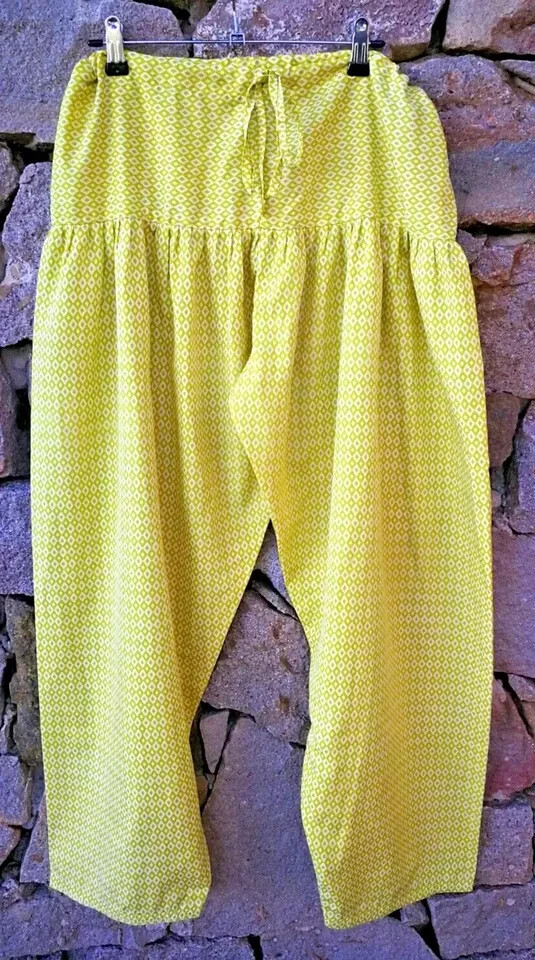Green Salwar Pants for Women – Small/Medium Bohemian Summer Trousers-image