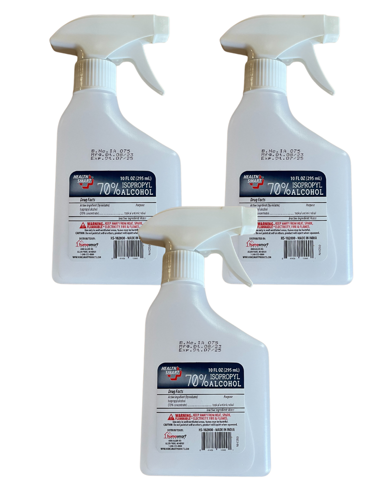 Isopropyl Alcohol 70% Antiseptic Cleaning Solution (3-10oz Spray Bottles)