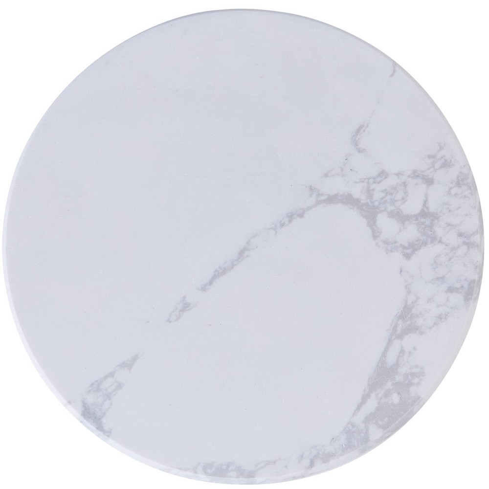 Round Marble Cutting Board Plates White 9.8IN Stone Tray Cheese Services Mini...