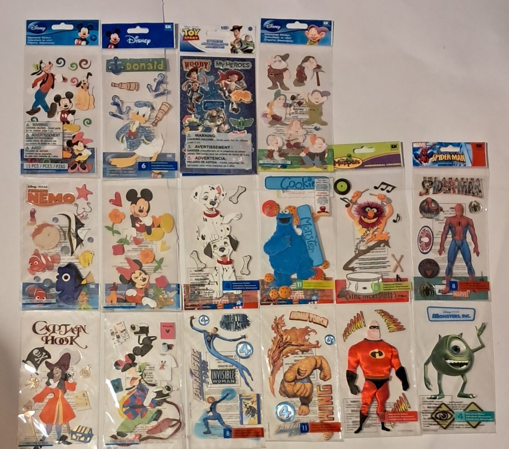 Disney & Character Sticker Lot