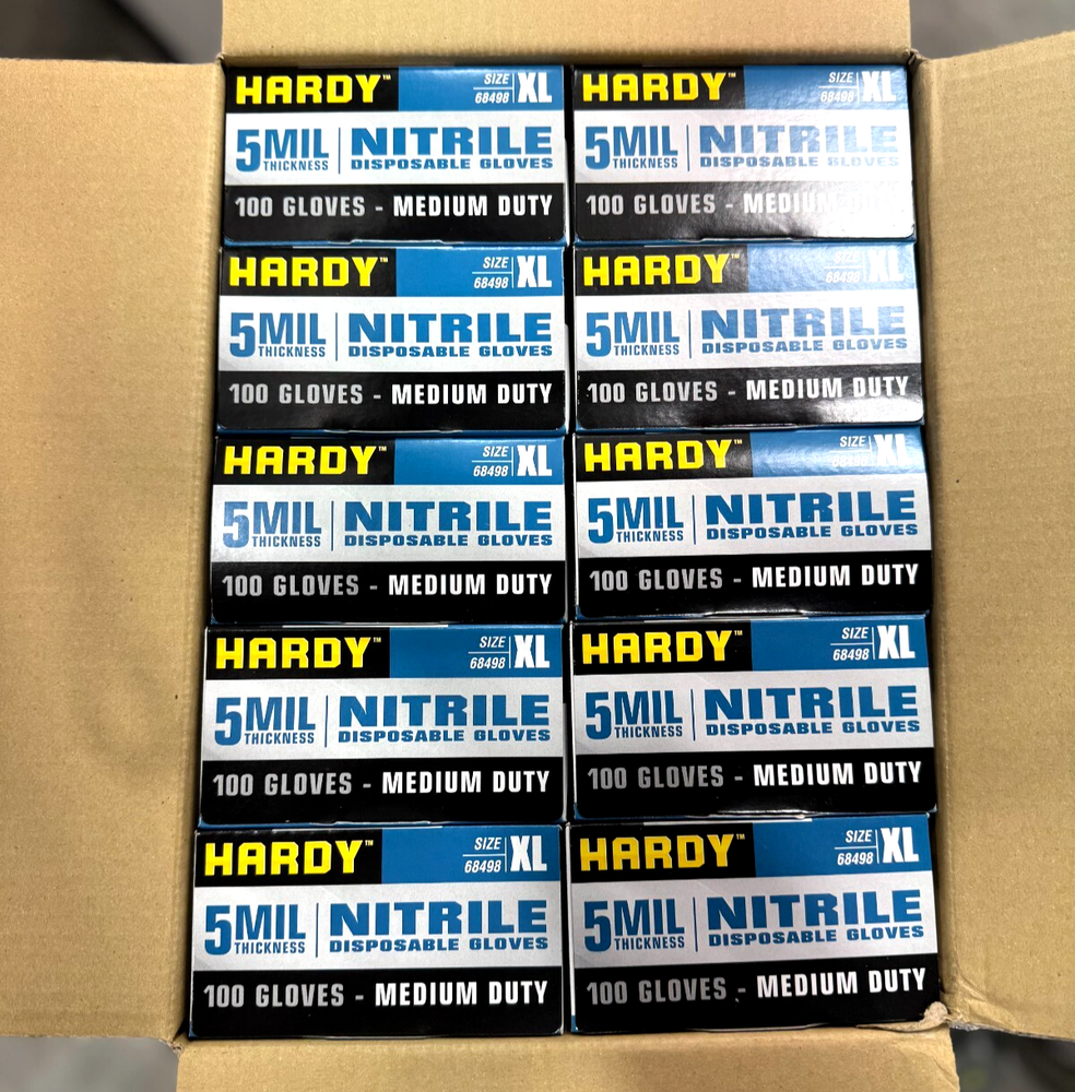 Durable 5MIL Nitrile Gloves Medium Duty Case 10 Boxes XL