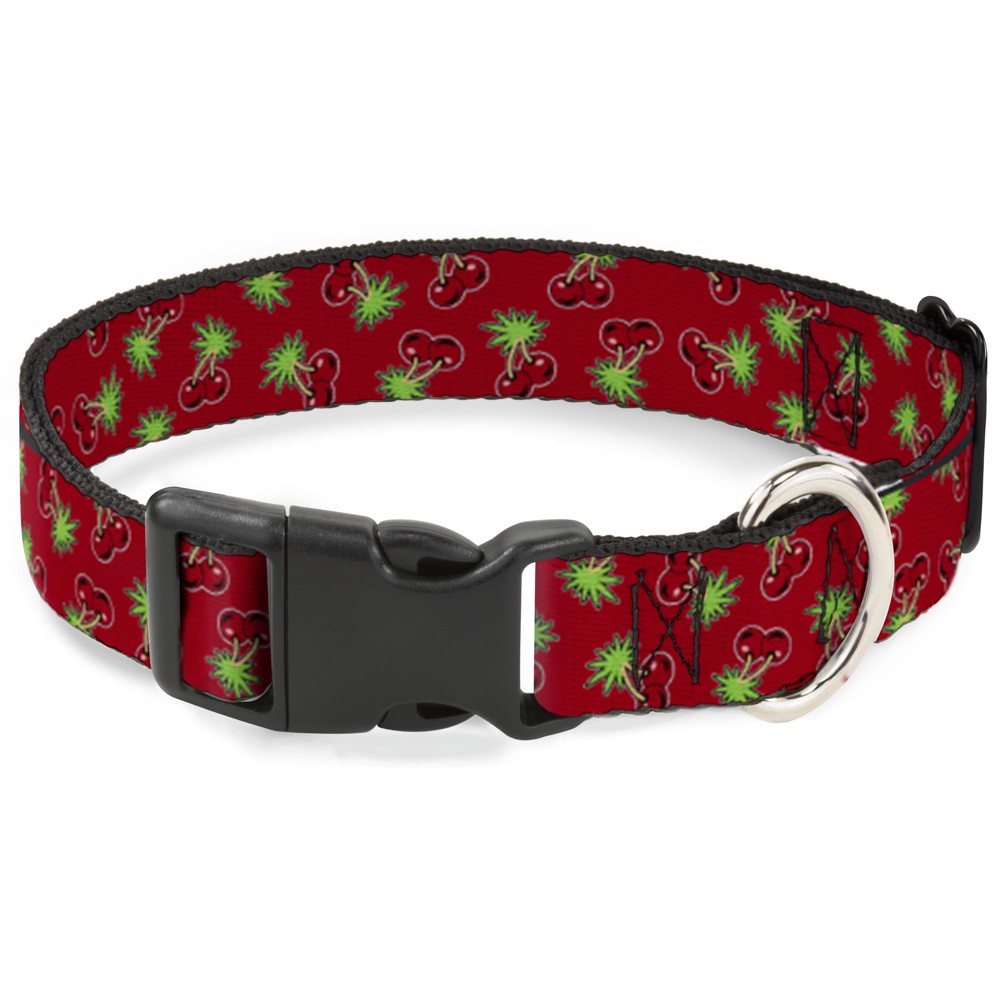 Plastic Clip Collar Cherries2 Scattered Red Medium 11-16.5