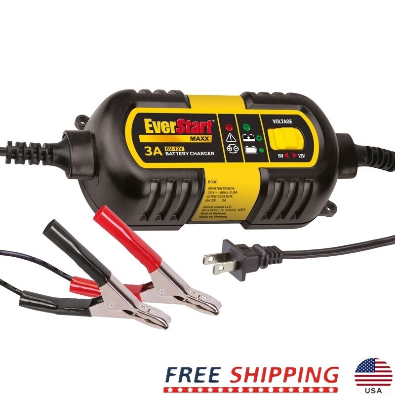 3A 6V 12V Auto Battery Charger Portable Maintainer with Circuit Protection