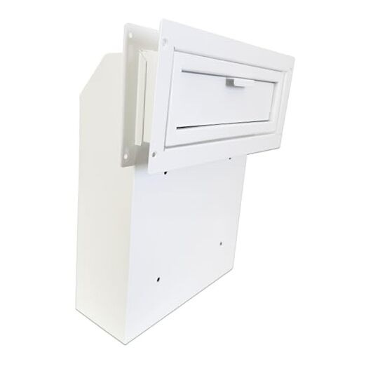 Through Door Mail Drop Box 1.5mm Steel Key-Lock Medium White-image