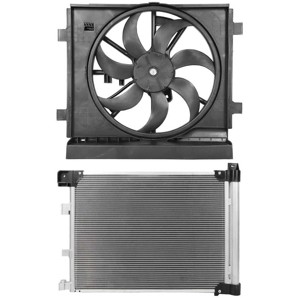 Electric AC Condenser Cooling Fan Kit For Nissan Sentra 2013 2014 2015 2016-2018