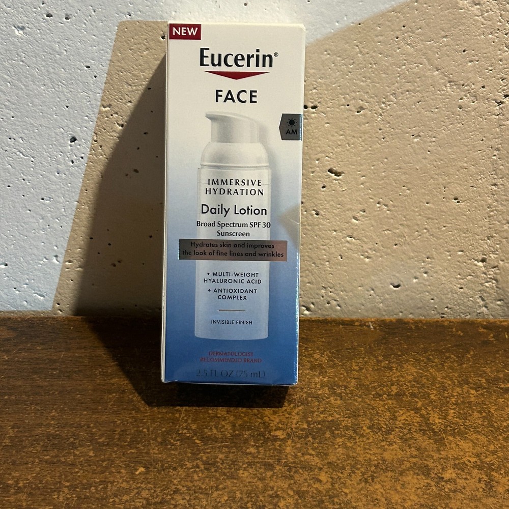 Eucerin Face Immersive Hydration Daily Lotion SPF 30 Sunscreen-2.5oz-Exp 05/26