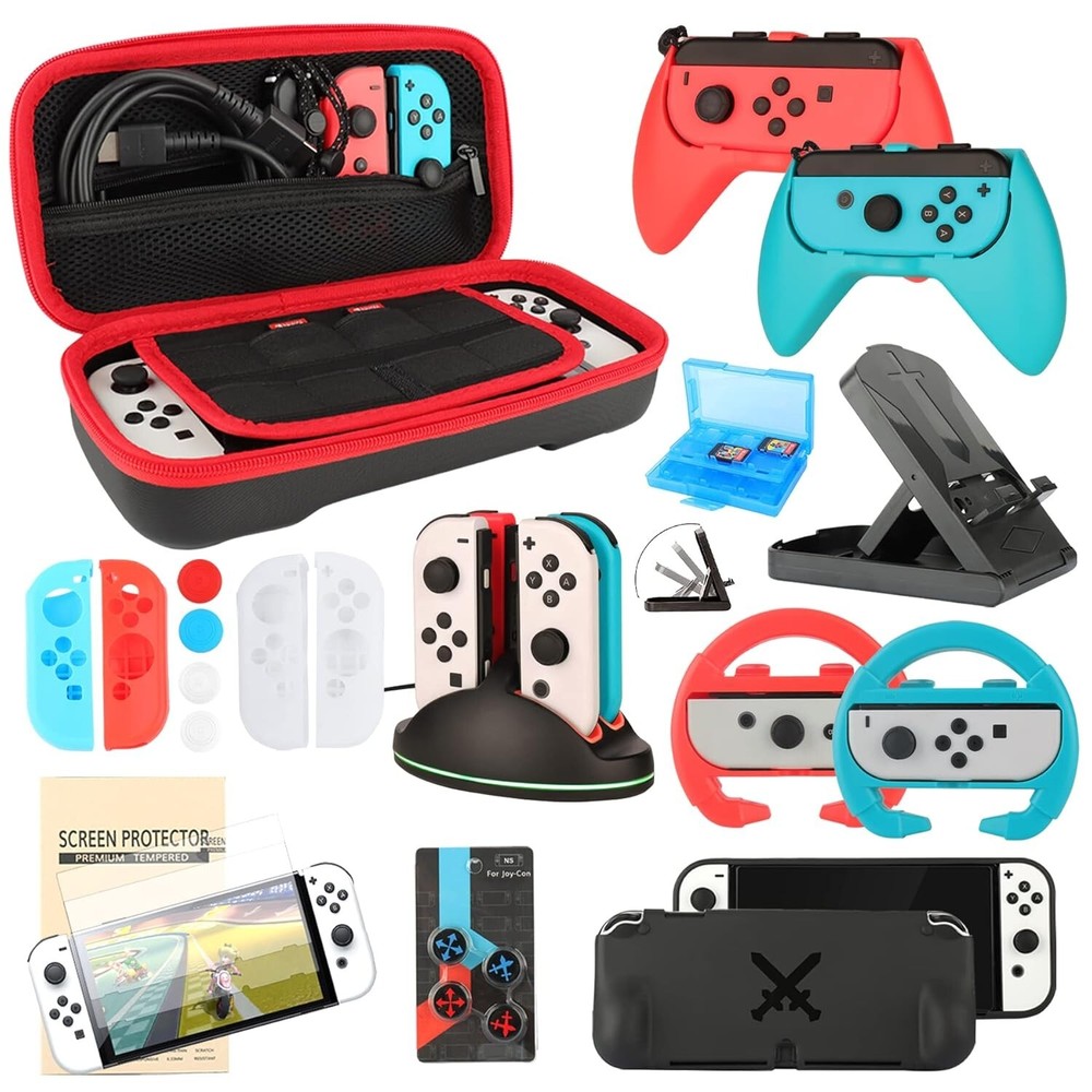 Accessories Bundle for Nintendo Switch OLED Model(2021): Super Kit with Carry.