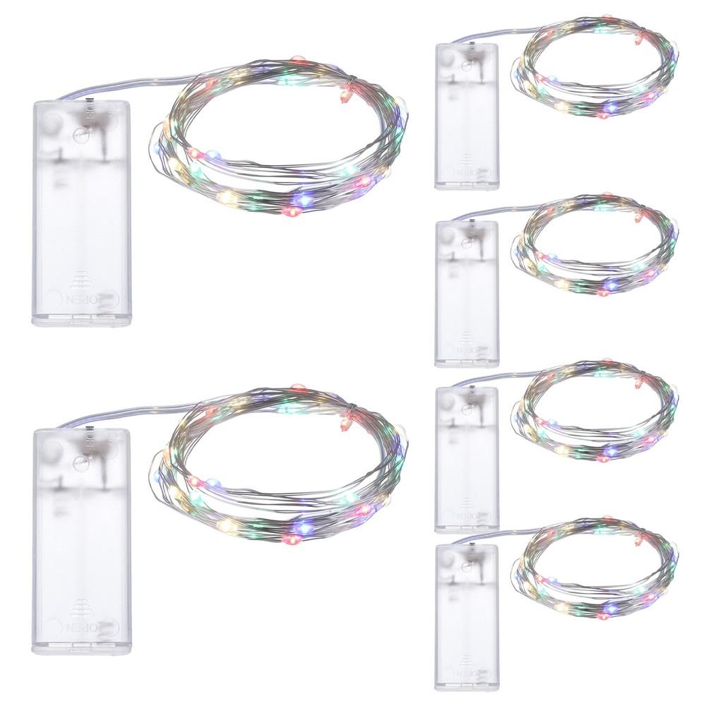 6 Pack LED Fairy Lights Battery Operated 20 LEDs 10 Feet Multicolor Lights