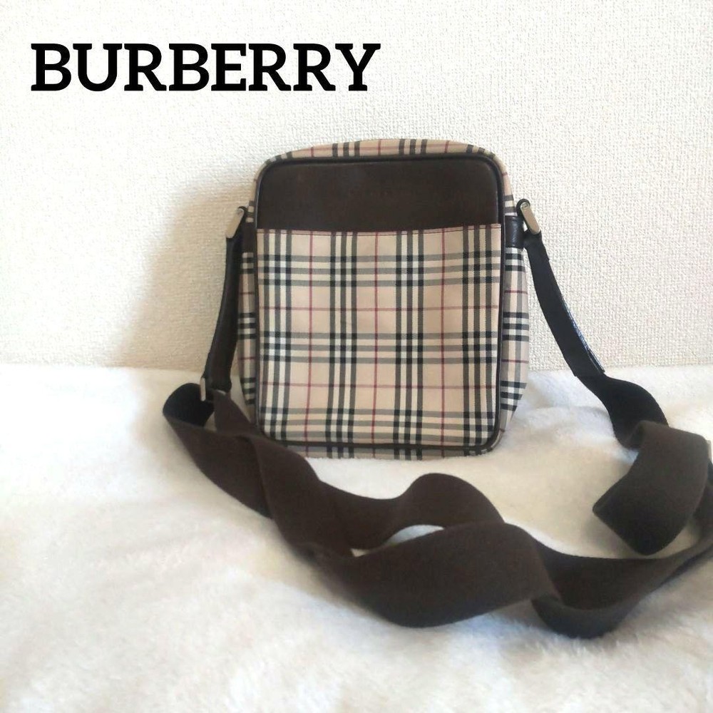 Burberry Shoulder Bag Nova Check Canvas Beige Authentic F10251714