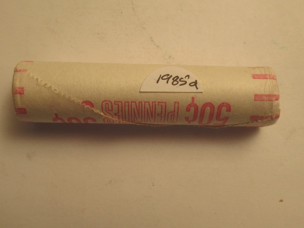 1985 D Lincoln Memorial Penny Bank Roll - Brilliant Uncirculated BU Condition-image