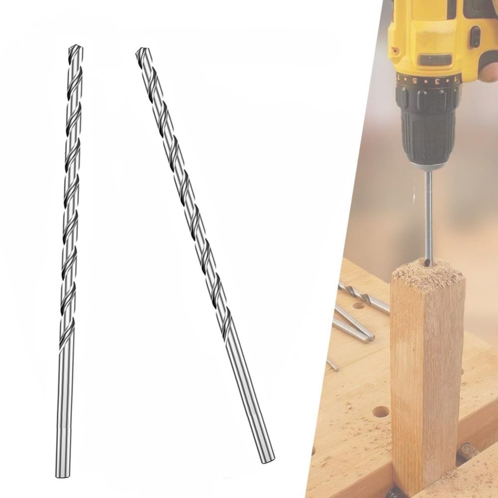 2Pcs 200MM x 7MM Extra Long Twist Drill Bits Set for Steel Straight Shank Too...