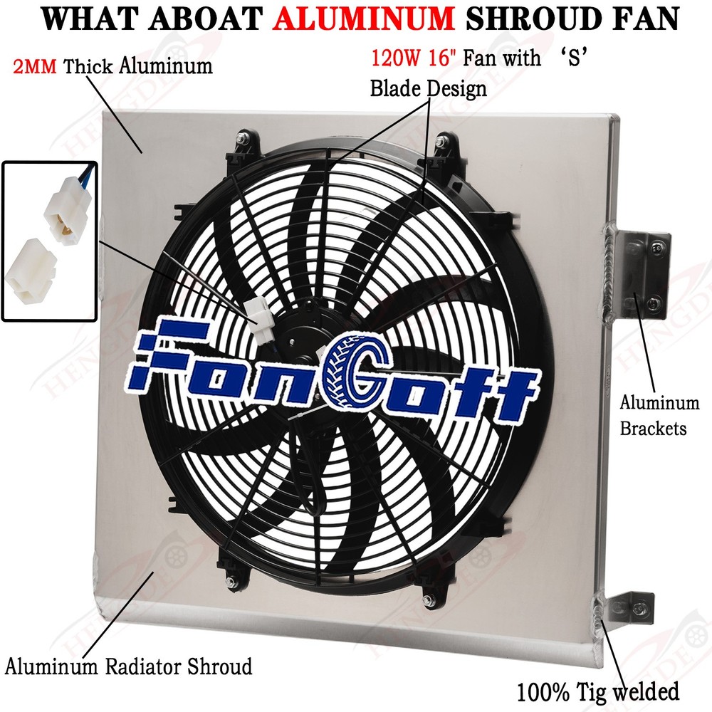 Aluminum Shroud + 16'' Fan For 1949-1950 Plymouth Deluxe Special Suburban CC4950