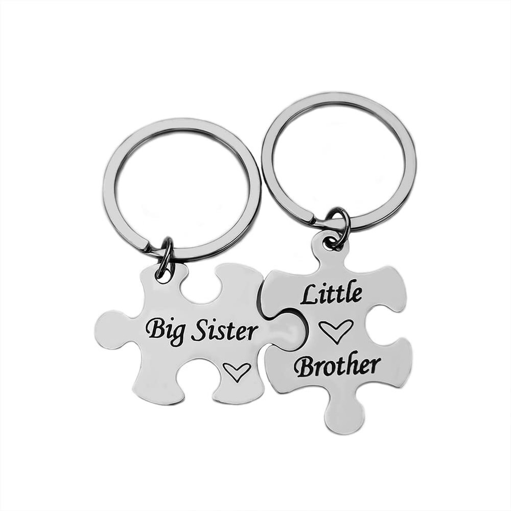 Big Sister Little Brother Keychain Set - Brother Sister Matching Gifts Keycha...