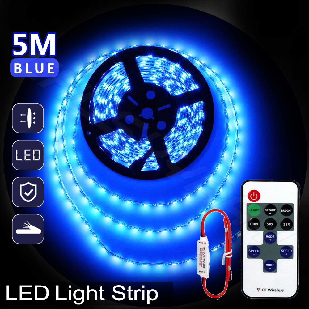 LED Strip light Flexible 2835 SMD BLUE 5M Strips Lamp DC12V For Home