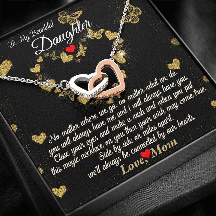 To My Daughter Gift Interlock Necklace For Daughter Valentines Gift For Daughter