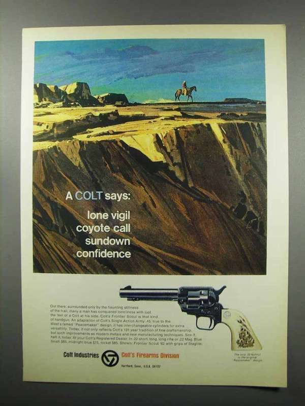 1968 Colt Frontier Scout Revolver Ad - Lone Vigil