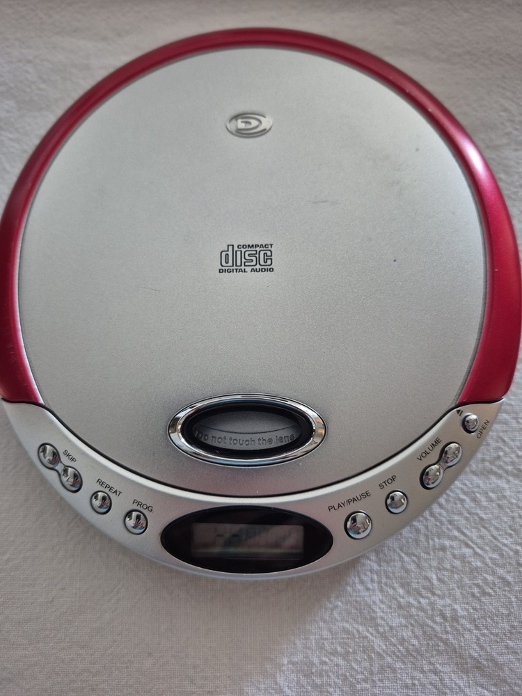 Durabrand CD-566 Portable CD Player Red Silver Tested Compact Disc Digital Audio