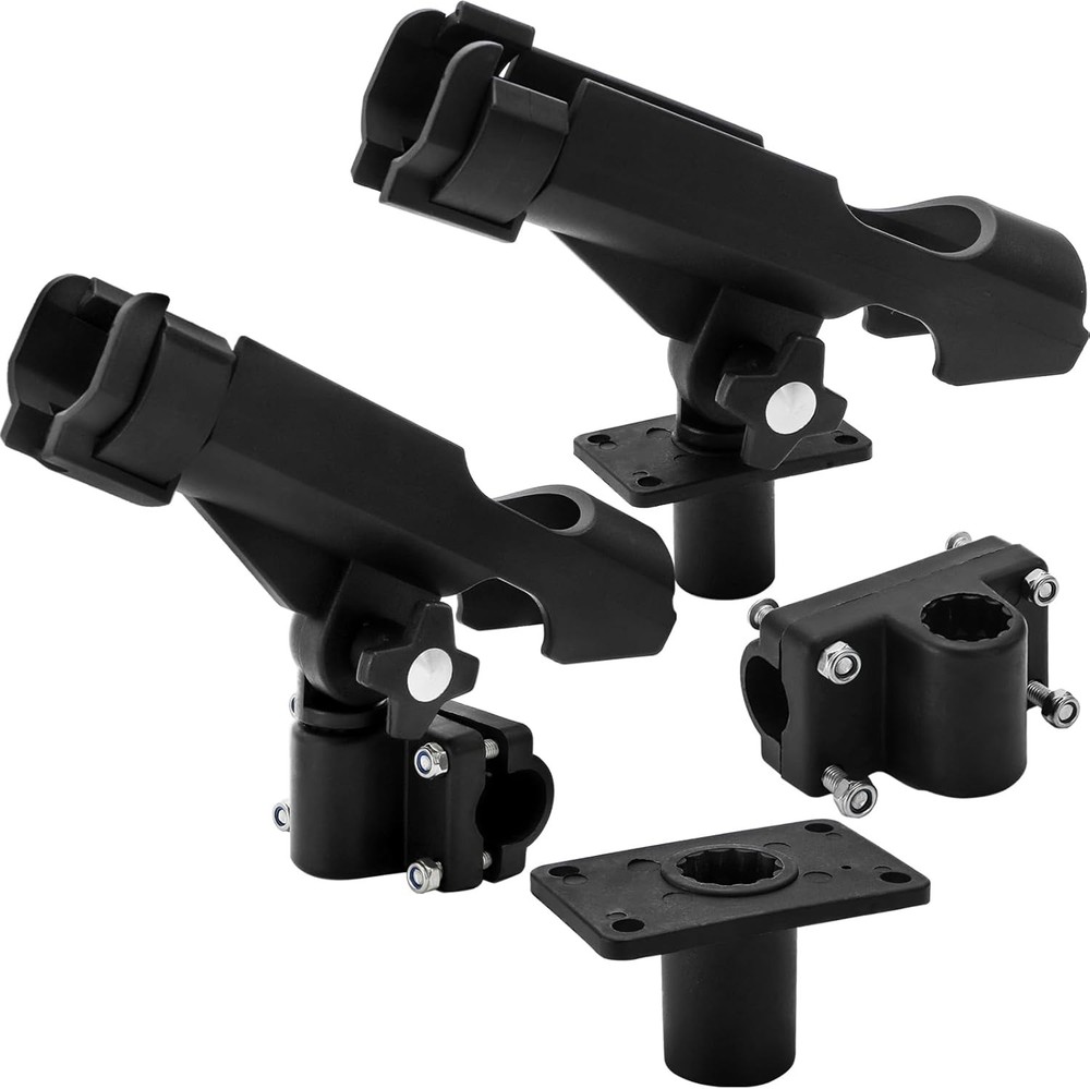 2 Pack Fishing Rod Holder W/ Combo Mount Adjustable Fishing Boat Rod Holder