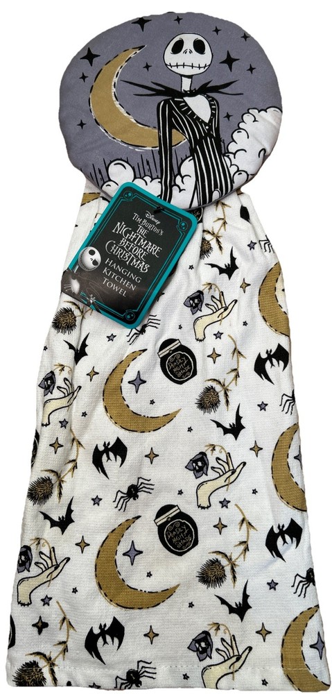 Disney The Nightmare Before Christmas Jack Skellington Hanging Kitchen Towel NWT