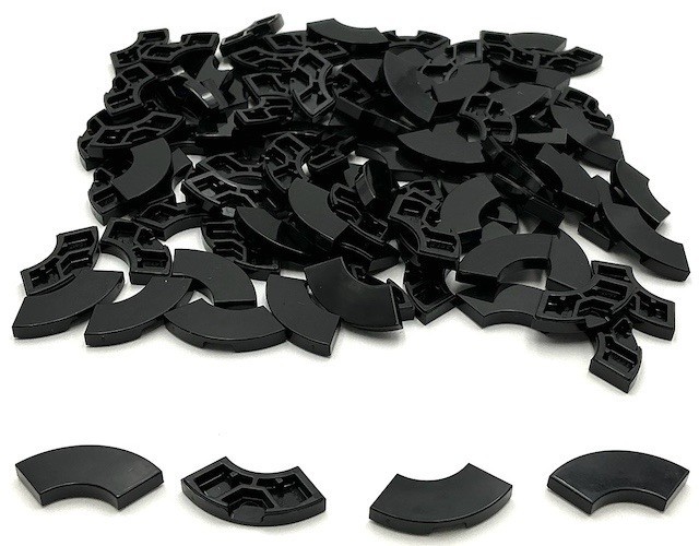 Lego 100 New Black Tiles Flat Smooth Round Corner 2 x 2 Macaroni Parts