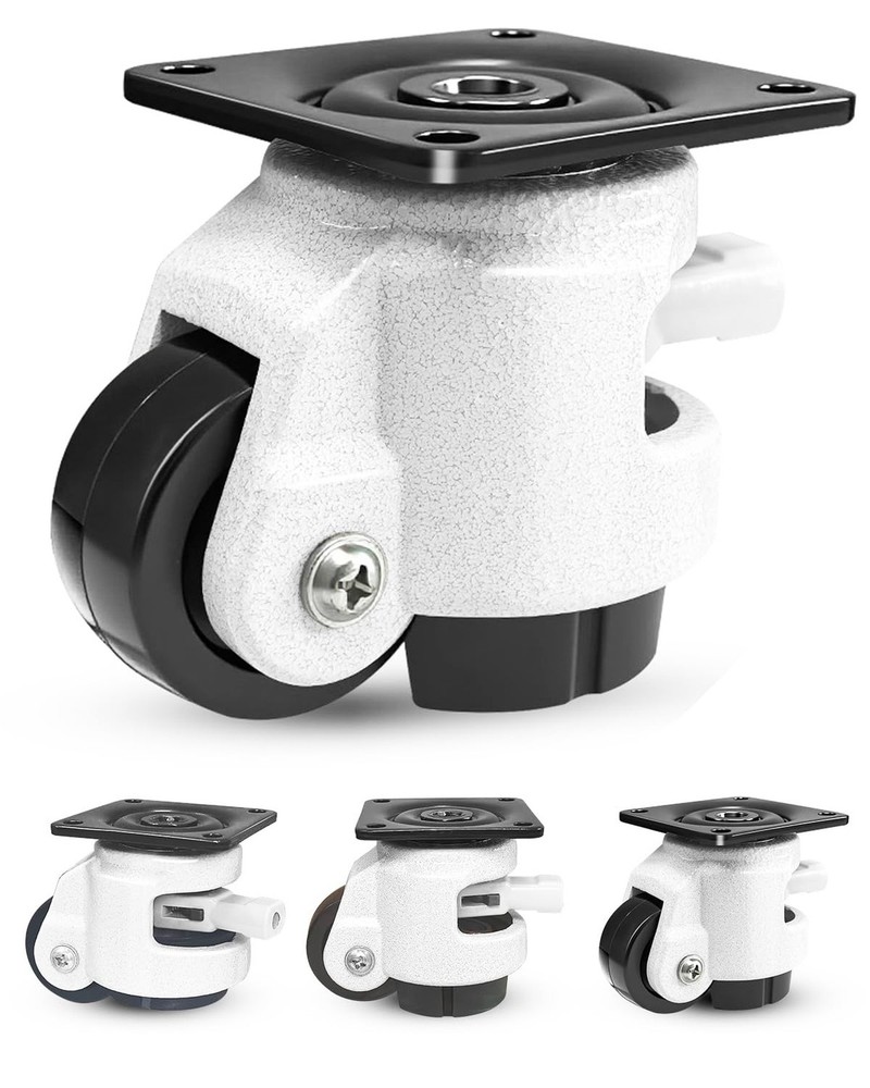 Leveling Casters for Workbench, Heavy Duty Leveling Casters with Ratchet Hand...