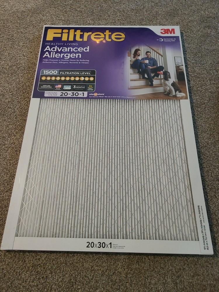 Filtrete Healthy Living Advanced Allergen HVAC Furnace Air 1500 Filter 20x30x1-image