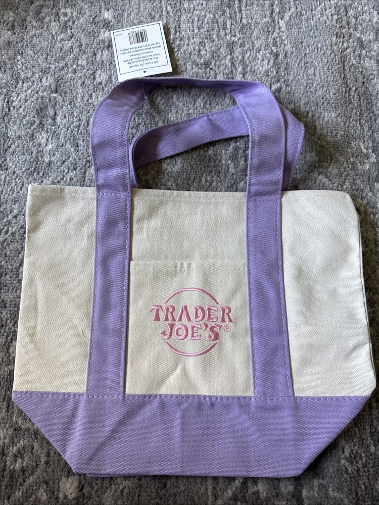 Trader Joe's Mini Lavender Canvas Tote Bag