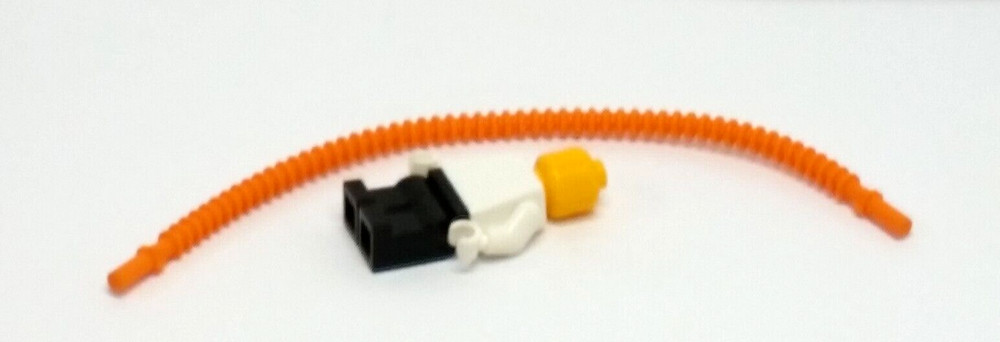 LEGO Flexible Hose 19L 15.2cm Star Wars Space ORANGE Ribbed Connector Ends