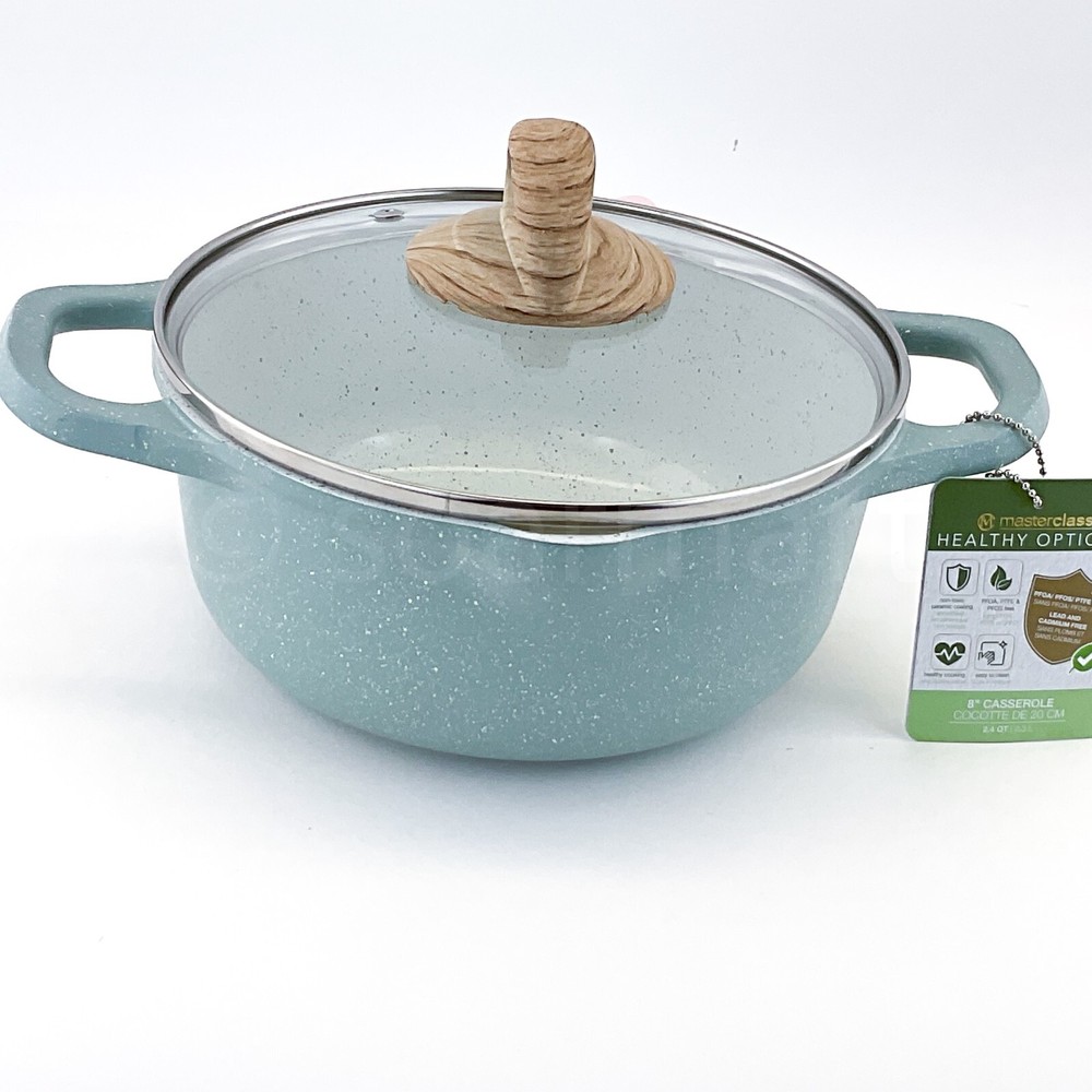 Masterclass Cookware Healthy Living 2.4-qt 8 In Casserole with lid Green-image
