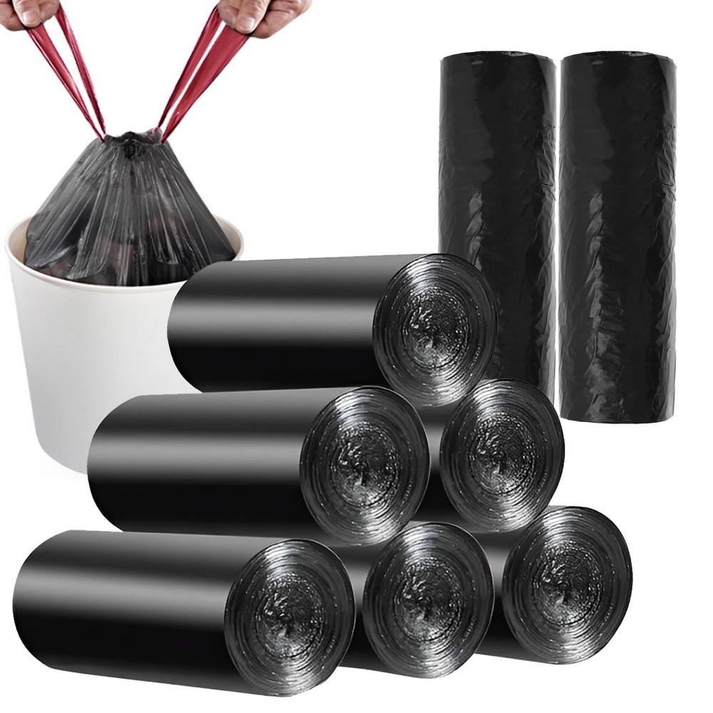 8 Gallon Trash Bags 120 Count Black Drawstring Trash Bags Thick Garbage Bags ...
