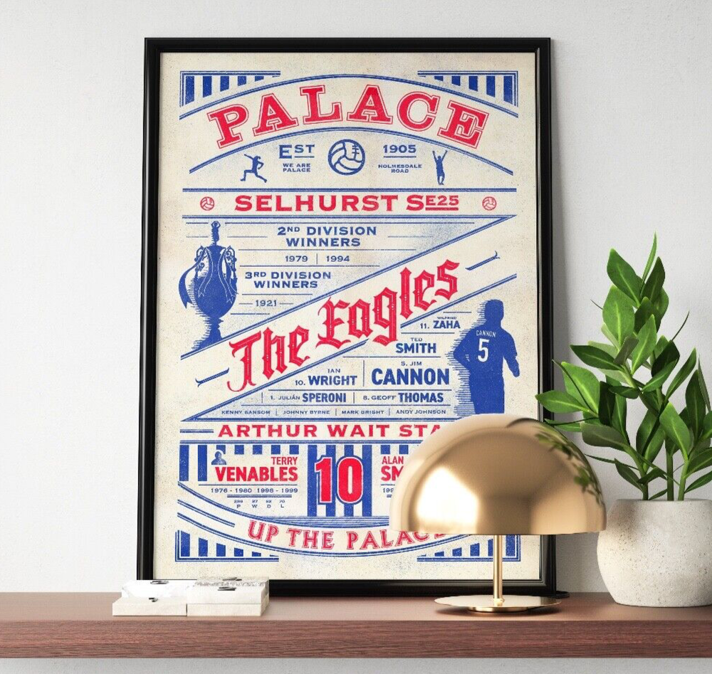 Crystal Palace History Print | Crystal Palace Retro Poster | Birthday Gift