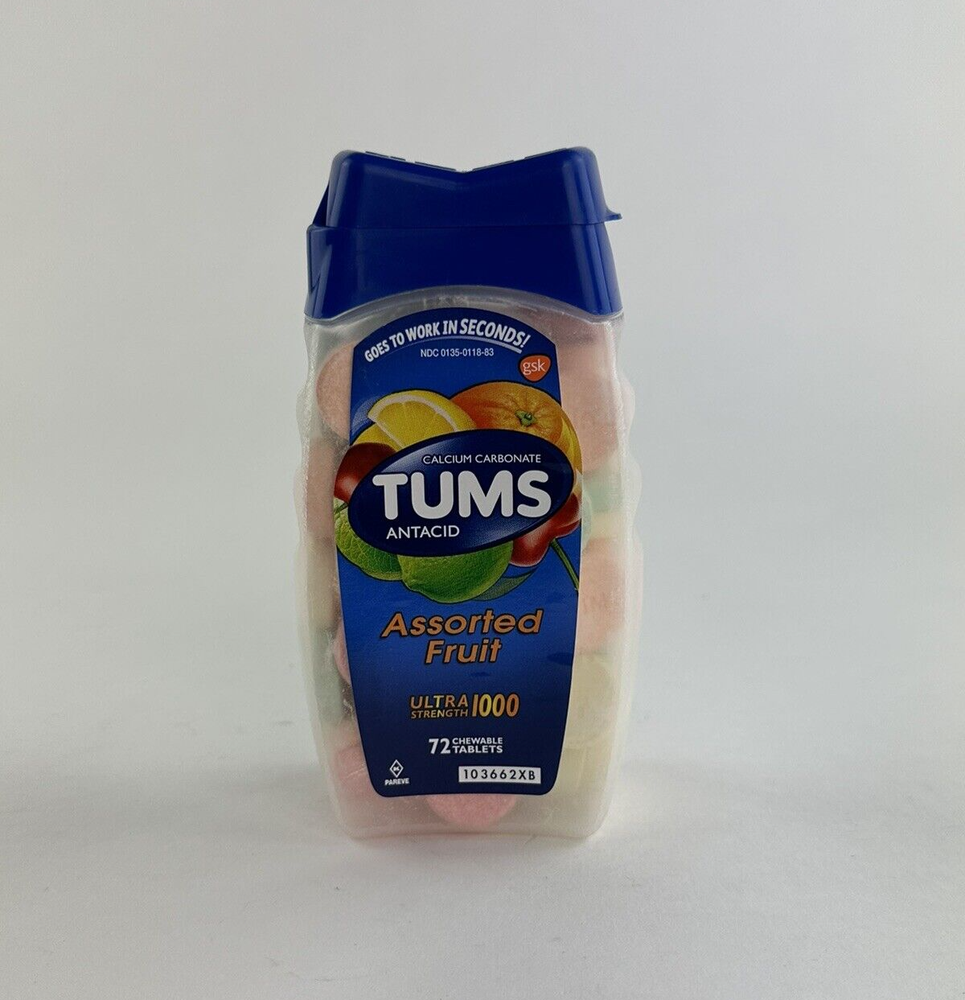 Tums Antacid Ultra 1000 Assorted Fruit 72 Chewable Tablets by Tums