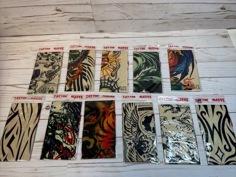 Set Of 11 Tattoo Sleeve Full Arm Sunscreen Tattoo Sleeves Slip On Lifelike