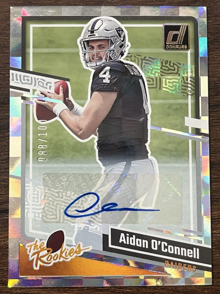 2023 Donruss Aidan O'Connell Rookie Auto #'d /100 The Rookies RC #35 Raiders SP
