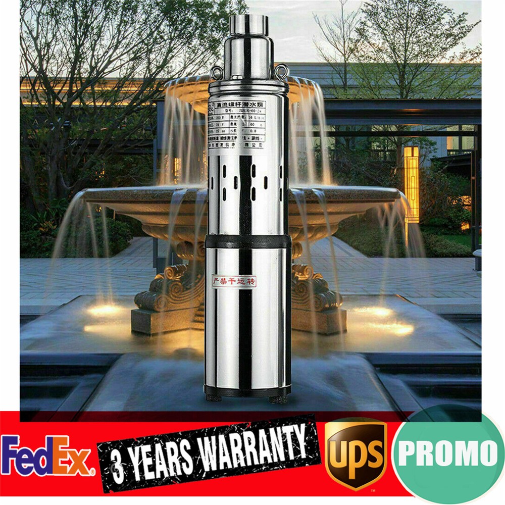 DC 24V Solar Water Pump Submersible Bore Hole Deep Well Pump Farm Ranch 200W US