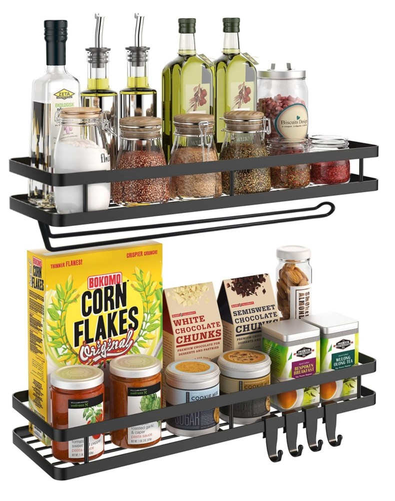 New Best Spice Rack Organizer Wall Mount - 15.7in 2Pack Upgraded Version Hanging